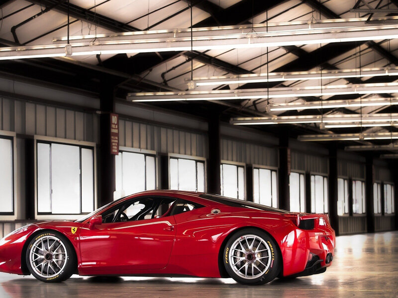 Red Ferrari Race Car — Dramatic, Photograph, Race Car