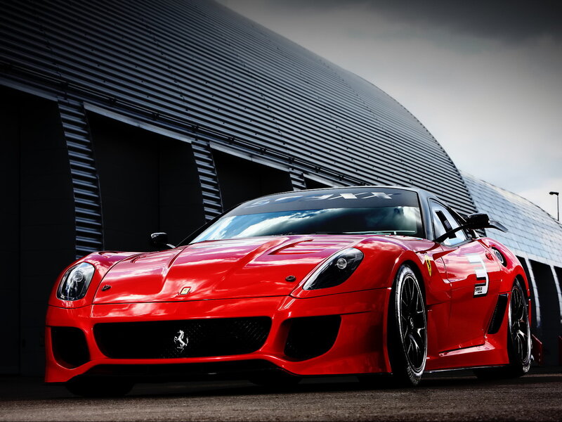 Red Ferrari Race Car — Dramatic