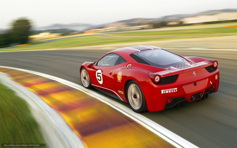Red Ferrari Race Car — Dynamic, Afternoon, Photograph