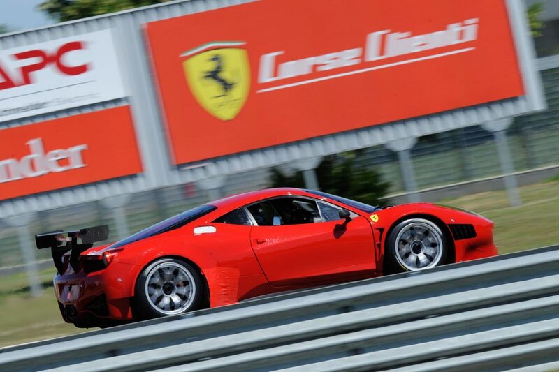 Red Ferrari Race Car — Dynamic, Afternoon