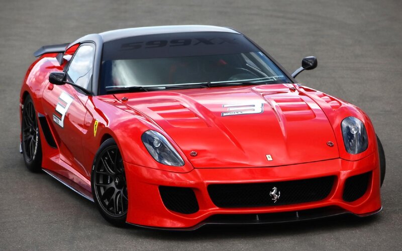 Red Ferrari Race Car — Dynamic, Photograph, Number 3