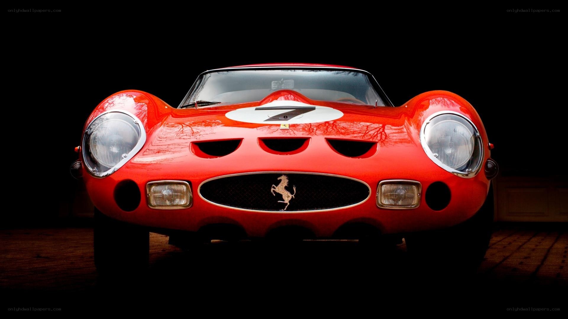 Red Ferrari race car front view