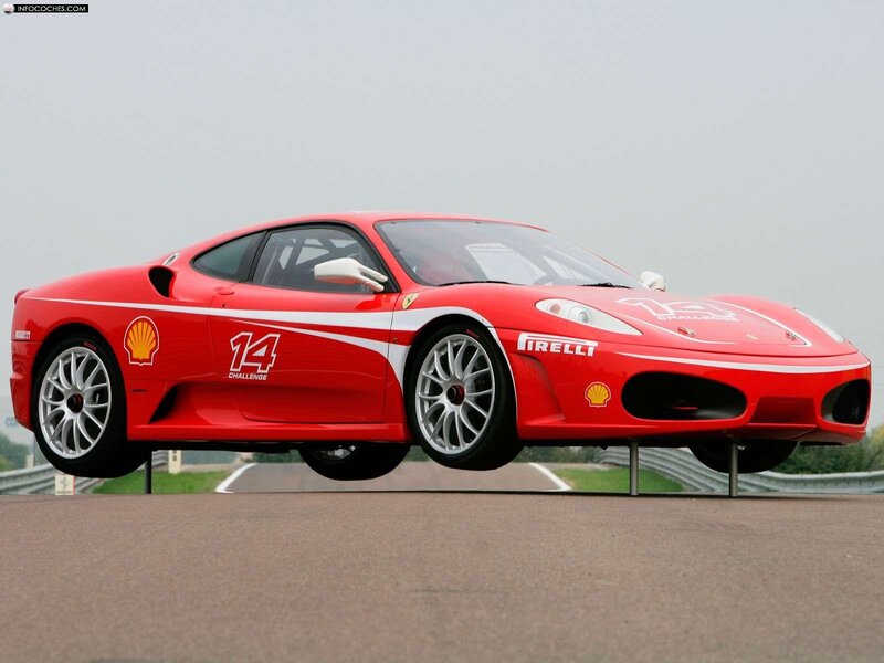 Red Ferrari race car on track