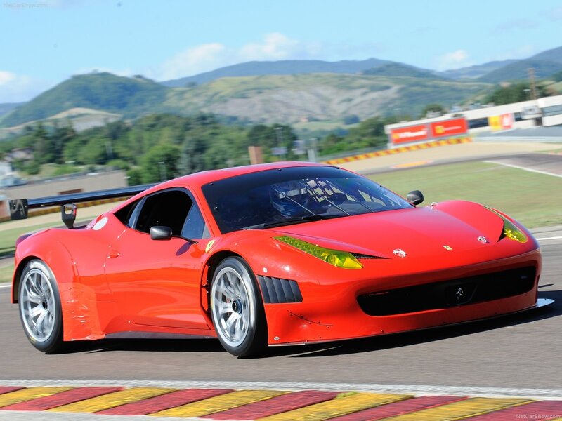 Red Ferrari race car on track