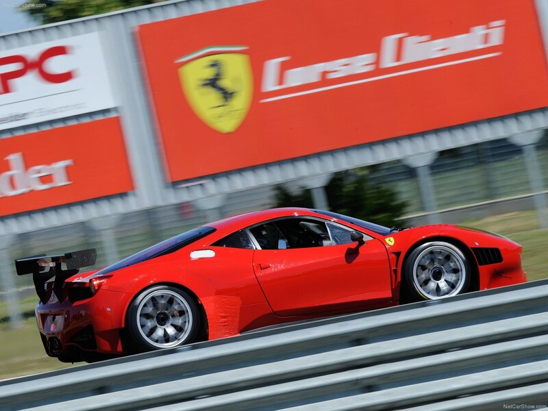 Red Ferrari race car on track