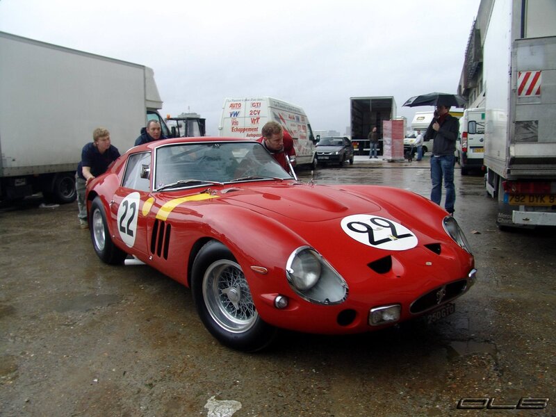 Red Ferrari race car with number 22