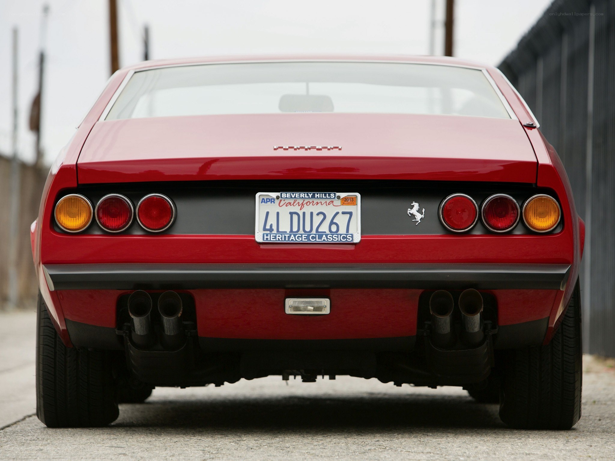 red ferrari rear view