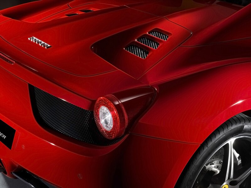 Red Ferrari rear view