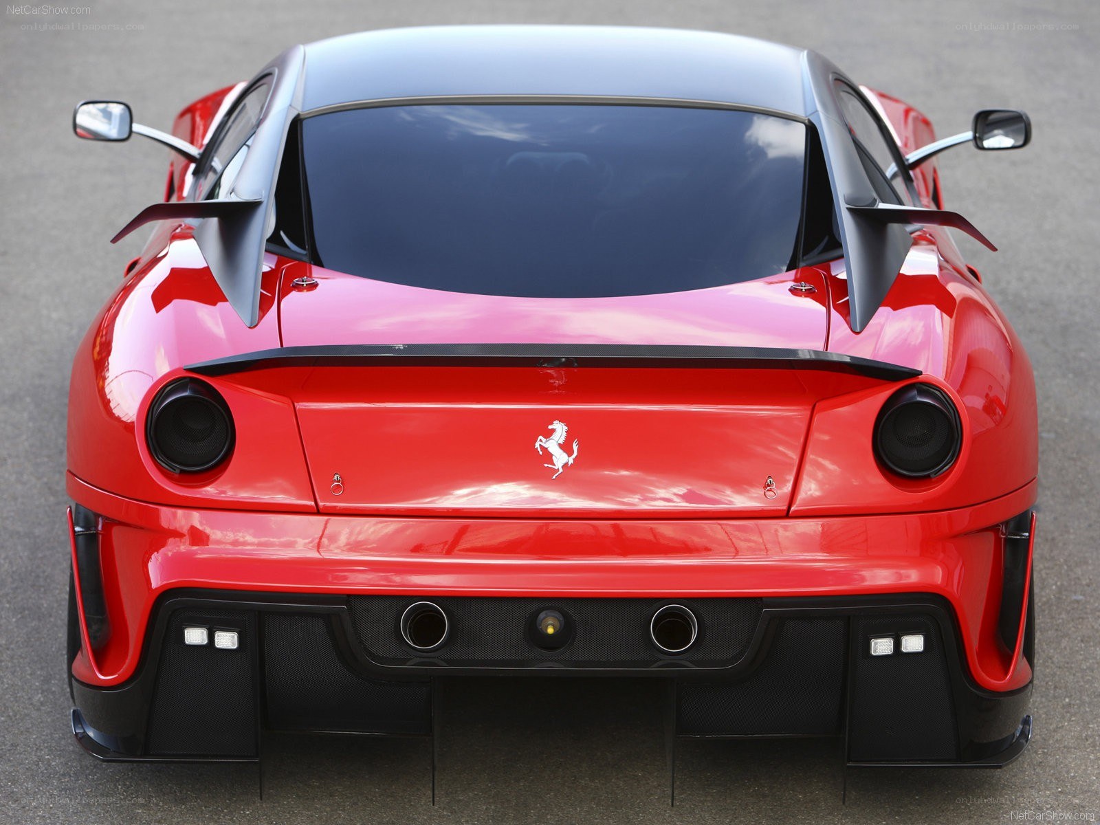 Red Ferrari rear view