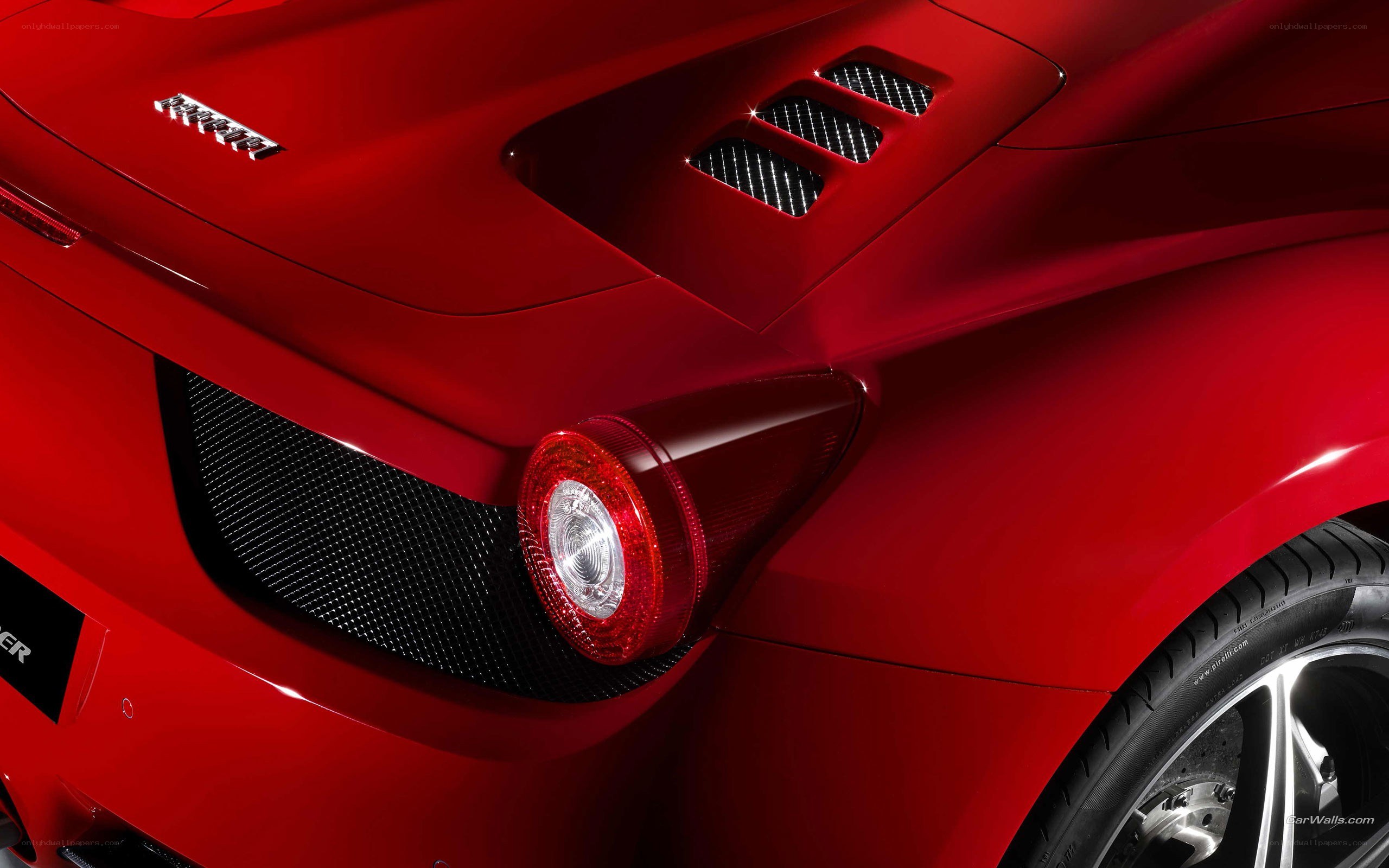red ferrari rear view