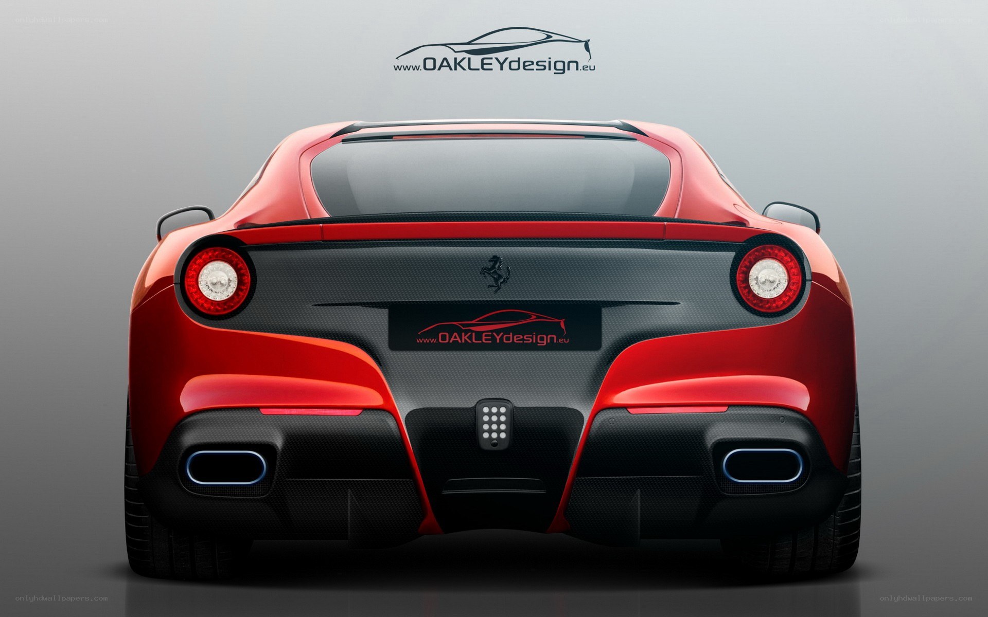 red ferrari rear view