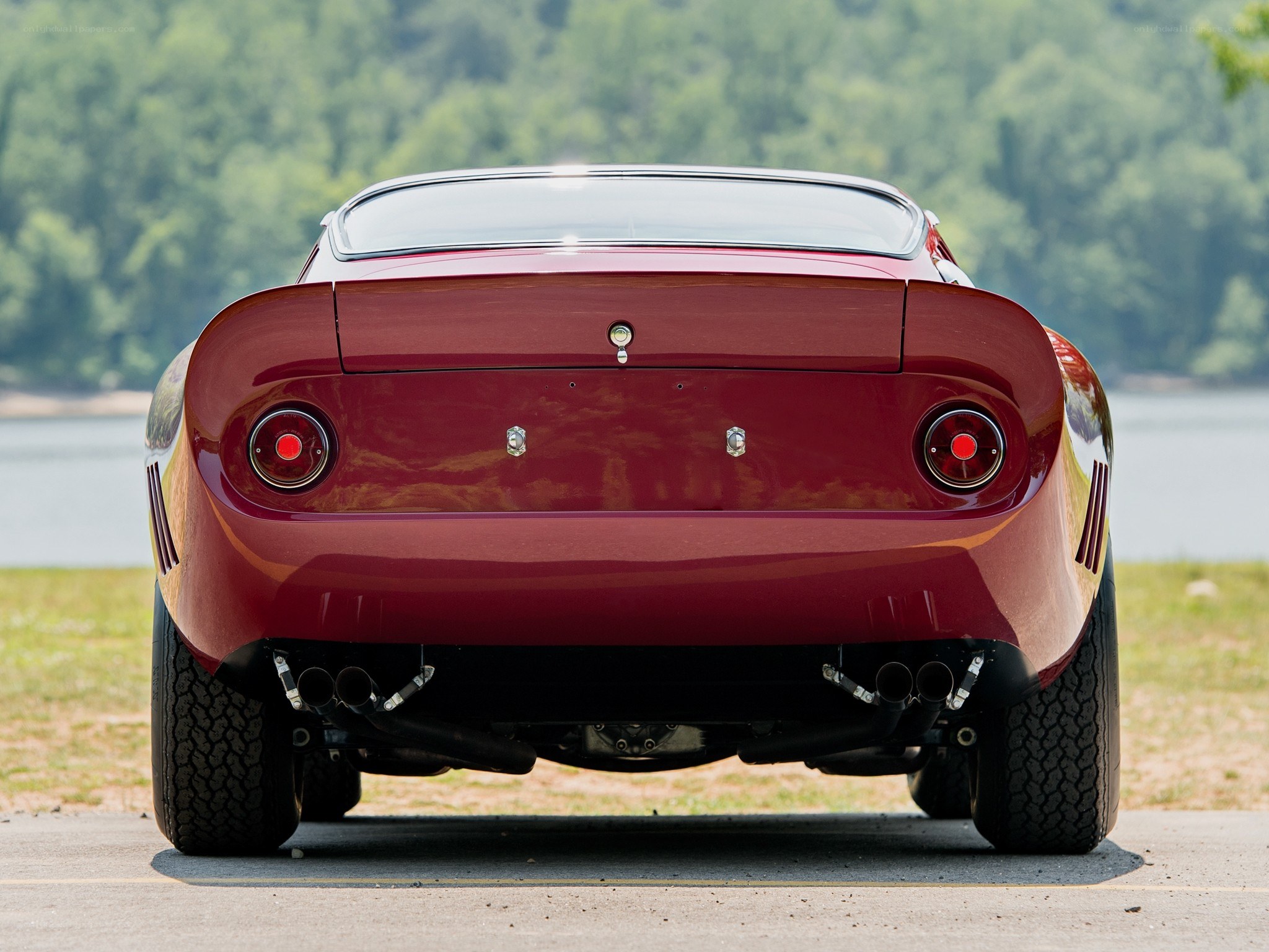 Red Ferrari rear view