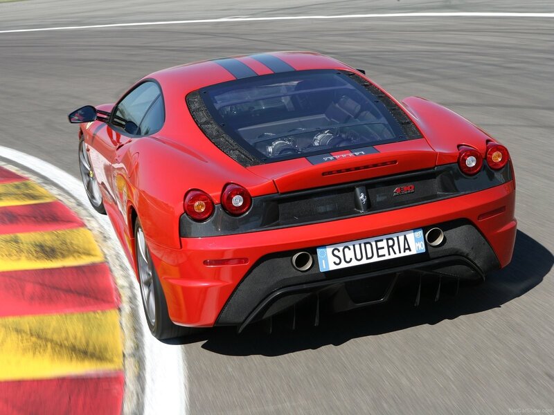 Red Ferrari Scuderia — Dynamic, Afternoon