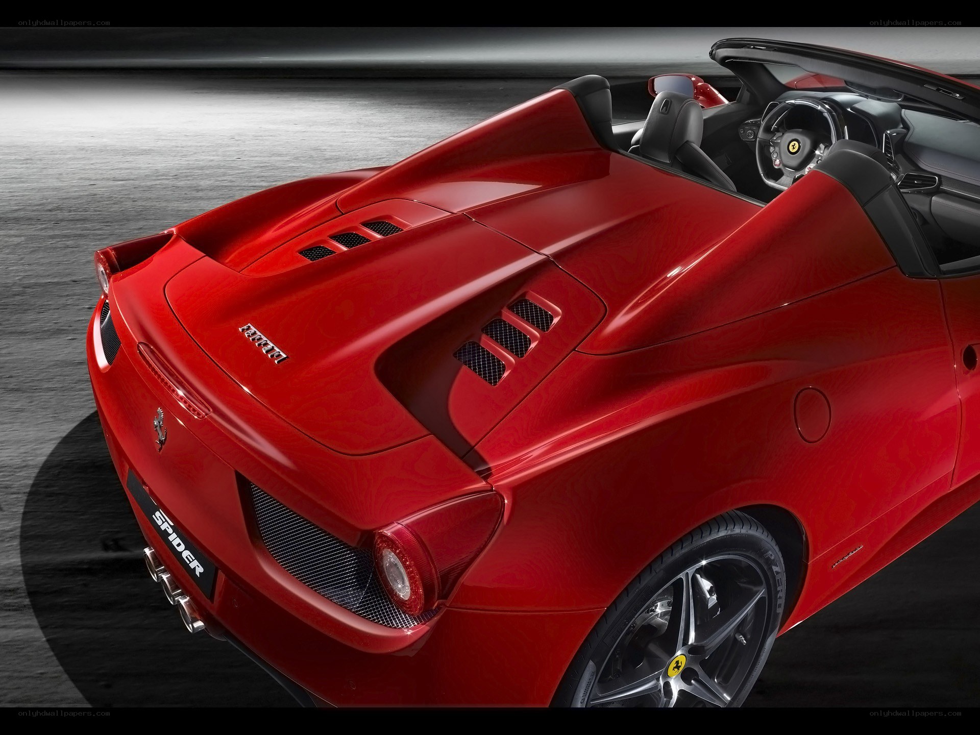 Red Ferrari Spider convertible