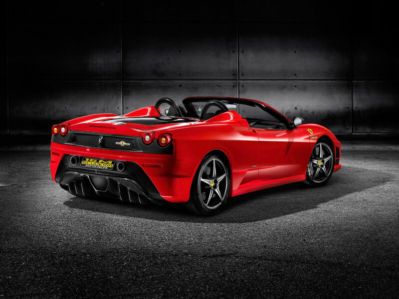 Red Ferrari Spider — Dramatic