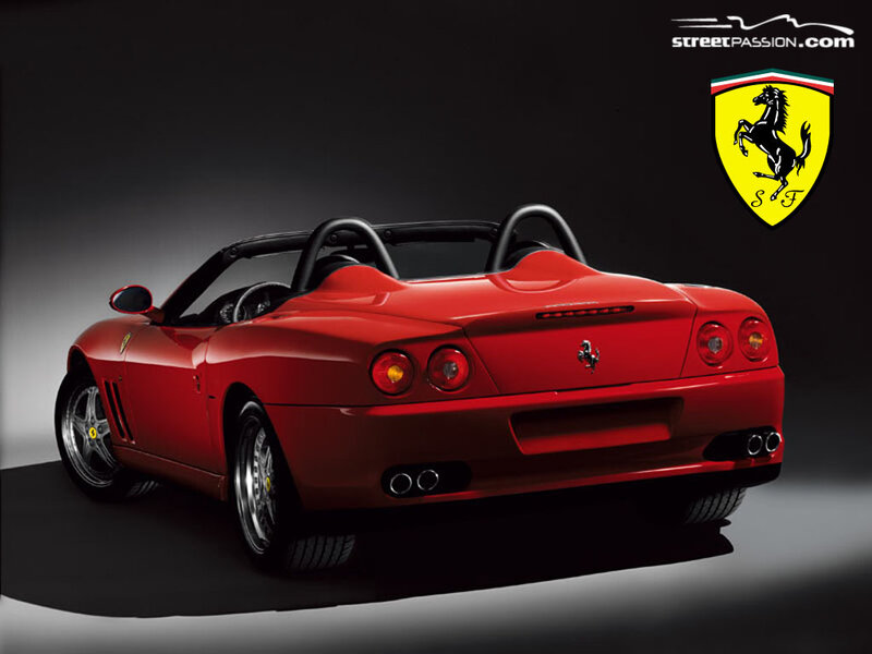 Red Ferrari Spider rear view