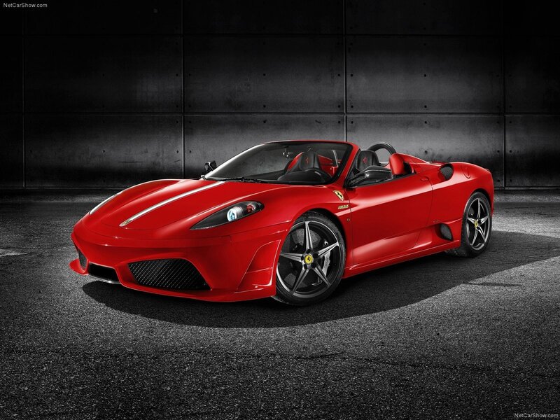 Red Ferrari Spider sports car