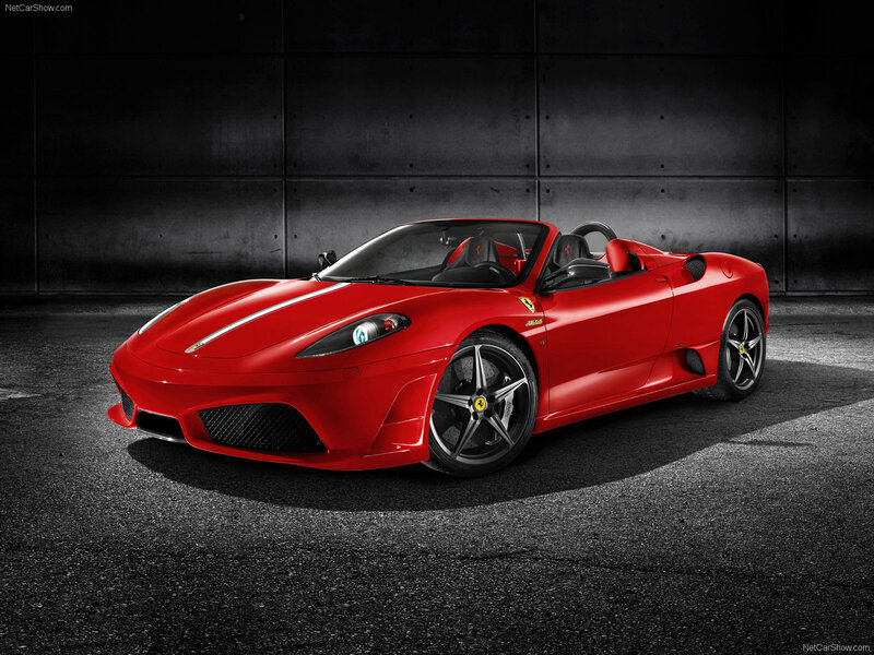 Red Ferrari Spider sports car