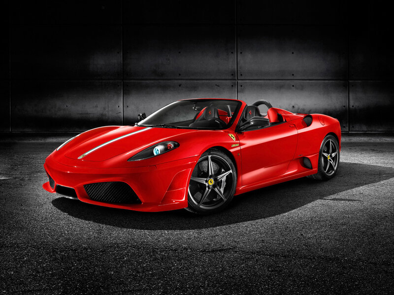 Red Ferrari Spider sports car