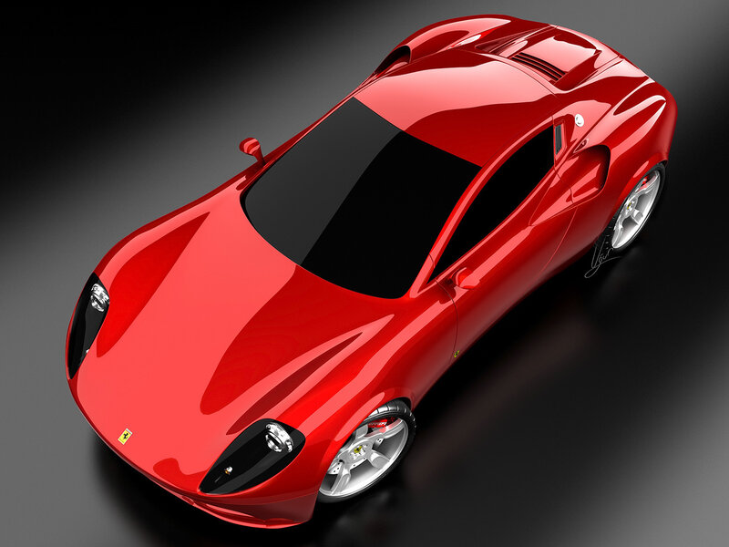 Red Ferrari sports car
