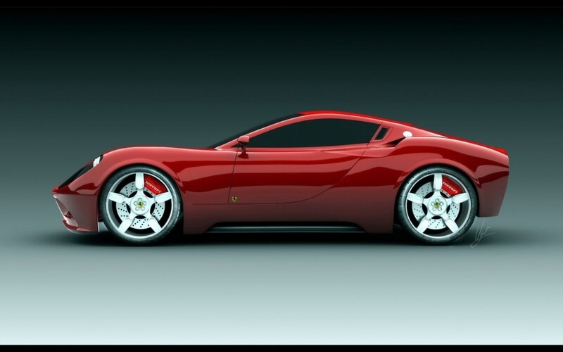 Red Ferrari sports car