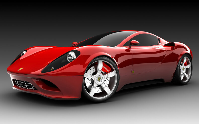 Red Ferrari sports car