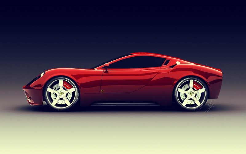 red ferrari sports car