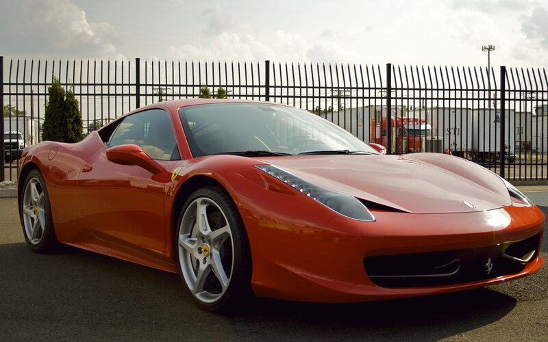 Red Ferrari sports car