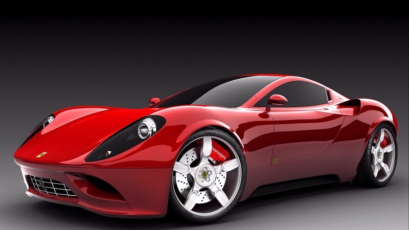 Red Ferrari sports car