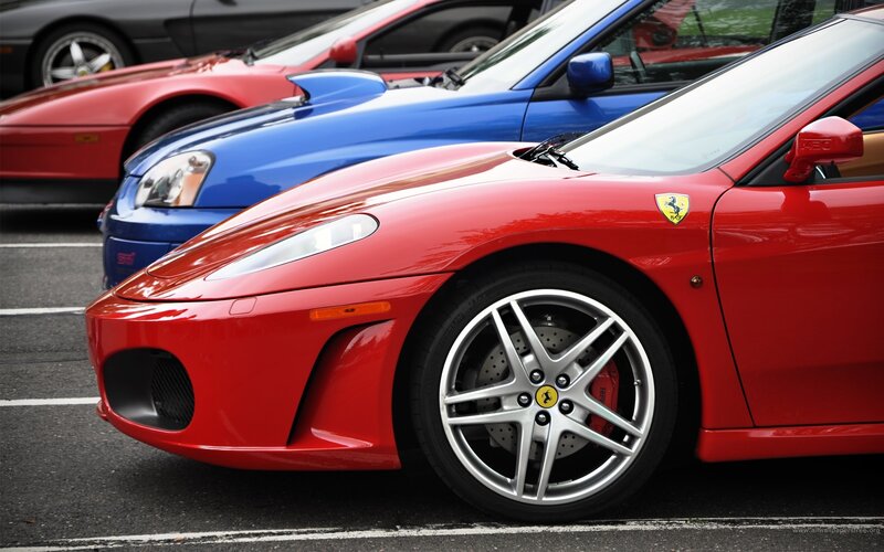 Red Ferrari sports car