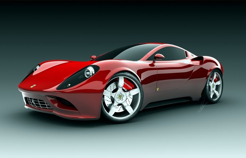 red ferrari sports car
