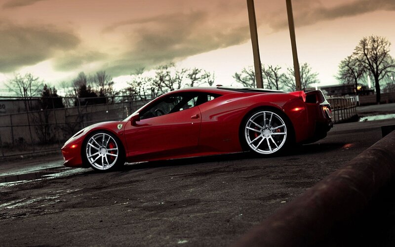Red Ferrari sports car