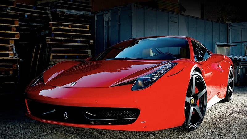 Red Ferrari sports car