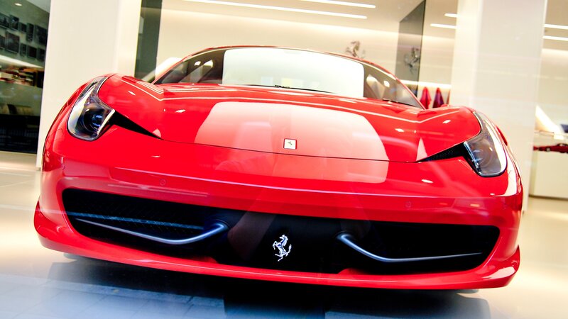 Red Ferrari sports car
