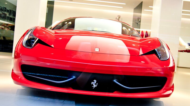 Red Ferrari sports car