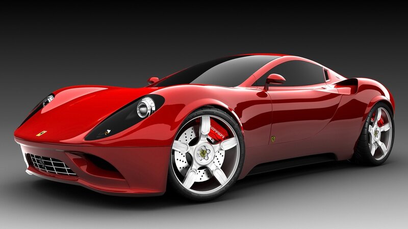 Red Ferrari sports car