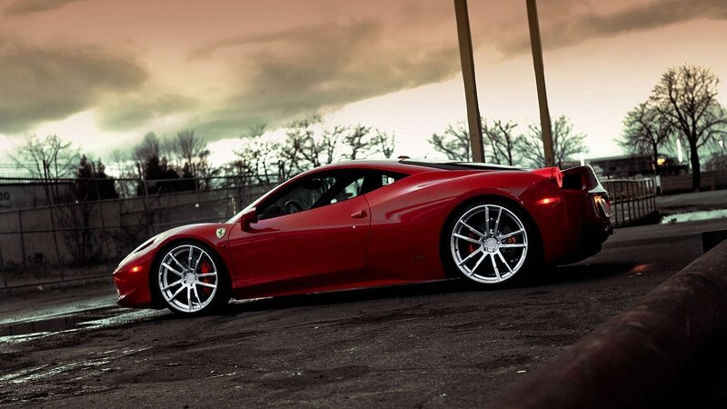 red ferrari sports car