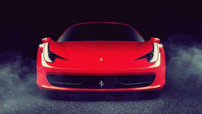 red ferrari sports car