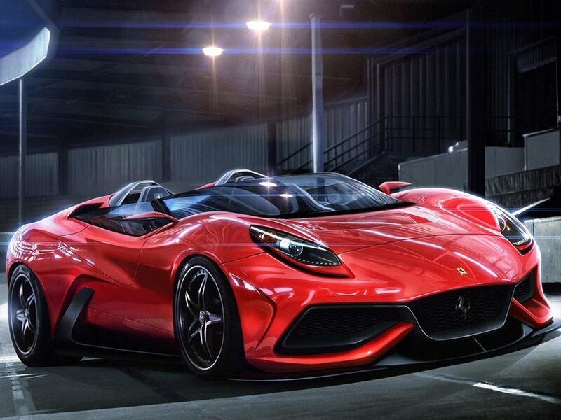 Red Ferrari sports car
