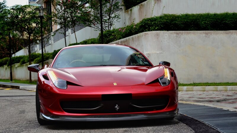 Red Ferrari sports car