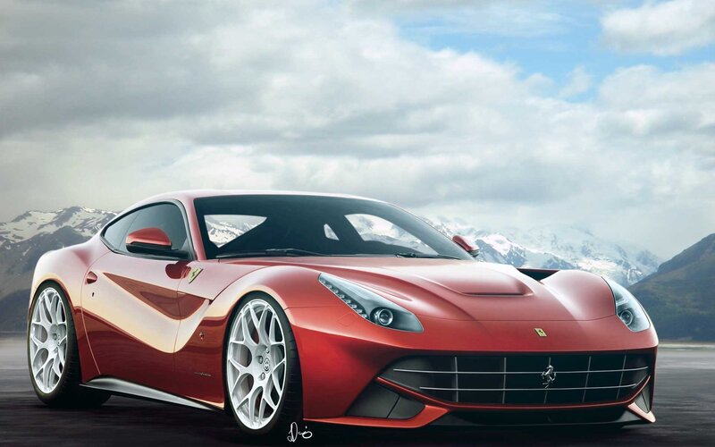 Red Ferrari sports car