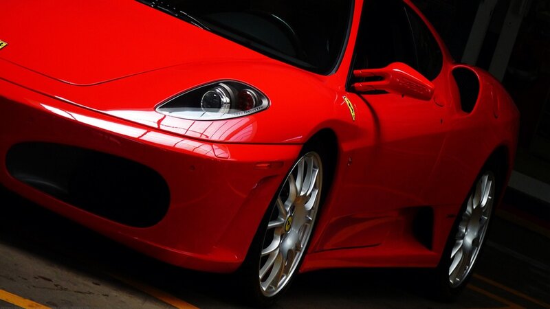 Red Ferrari sports car