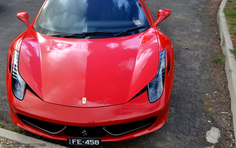 Red Ferrari sports car