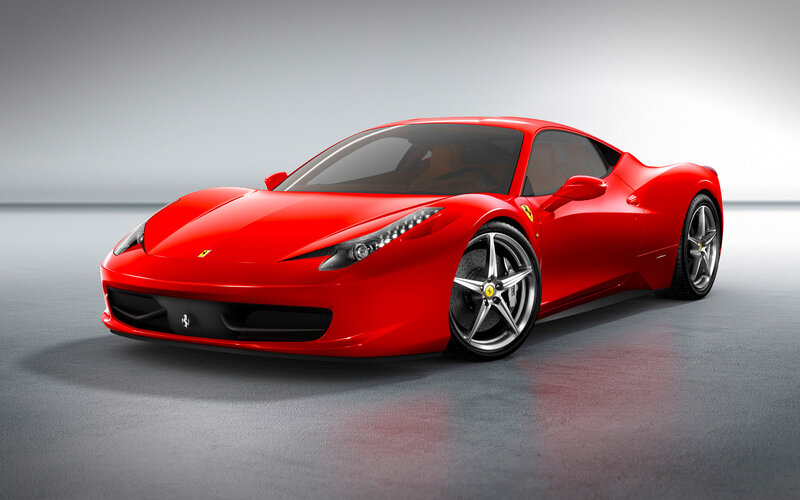 Red Ferrari sports car