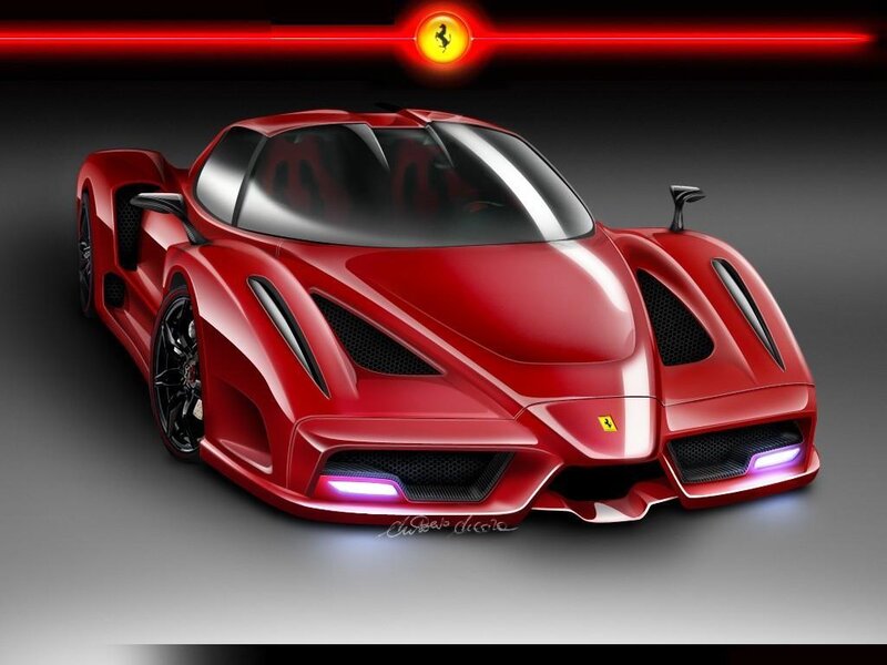 Red Ferrari sports car