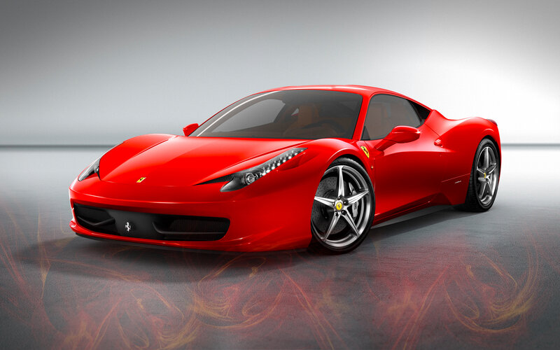 Red Ferrari sports car