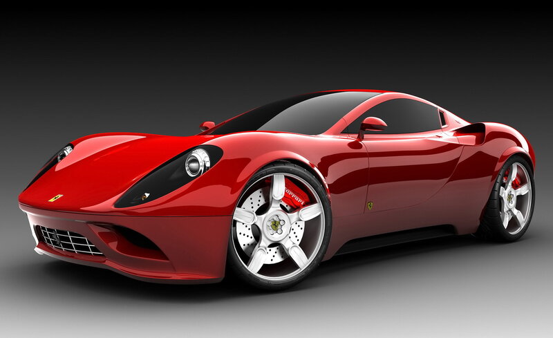 Red Ferrari sports car
