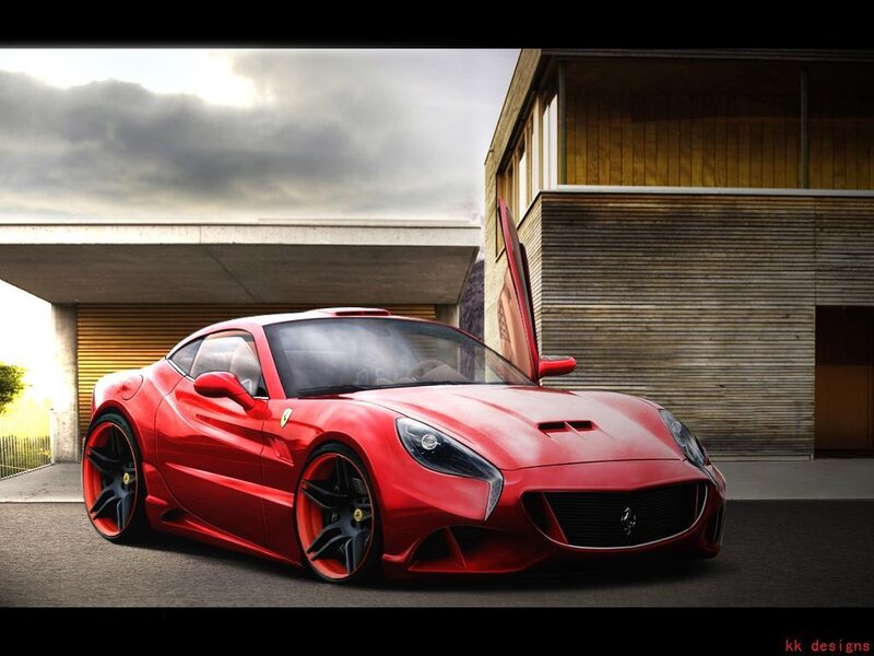 Red Ferrari sports car