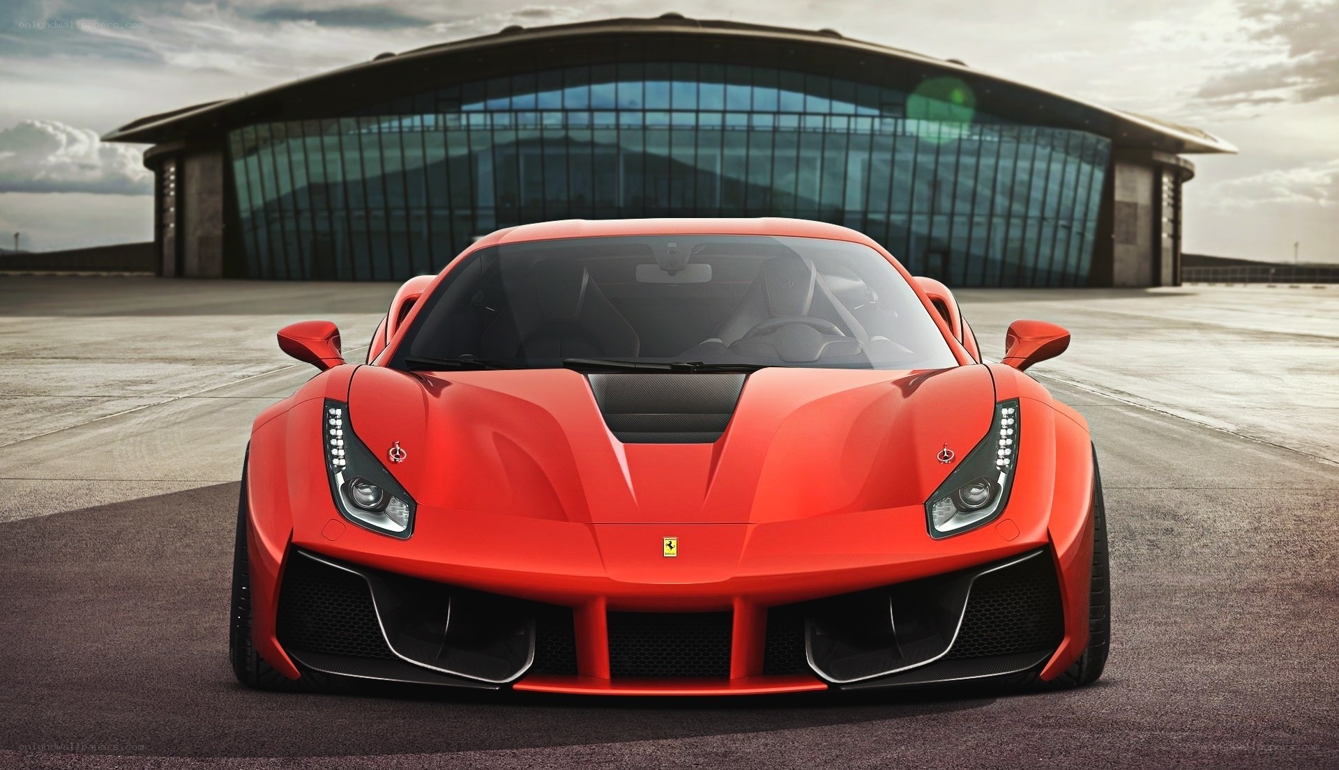 Red Ferrari sports car