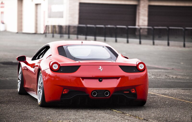 Red Ferrari Sports Car — Calm, Photograph, Garage